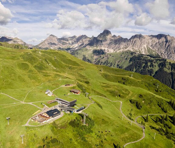 Rendering vom Neubau Bergrestaurant Grüneck von oben | © Golm Silvretta Lünersee Tourismus GmbH Bregenz