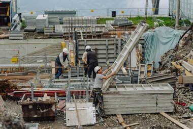 Bild der Baustelle vom Neubau Bergrestaurant Grüneck von oben | © Golm Silvretta Lünersee Tourismus GmbH Bregenz, Philipp Schilcher