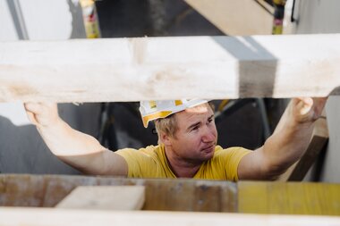 Bauarbeiter auf der Baustelle Neubau Bergrestaurant Grüneck | © Golm Silvretta Lünersee Tourismus GmbH Bregenz, Philipp Schilcher