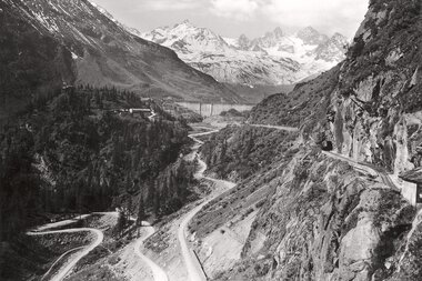Bild von den Ursprüngen der Silvretta-Hochalpenstraße in schwarz und weiß | © Golm Silvretta Lünersee Tourismus GmbH Bregenz