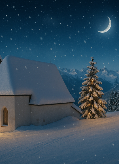 Silbertaler Bergknappen Weihnacht - Bergknappenkapelle St. Agatha in weihnachtlicher Stimmung mit Christbaum | © Montafoner Kristbergbahn Silbertal GmbH, Jürgen Zudrell vom Panoramagasthof Kristberg