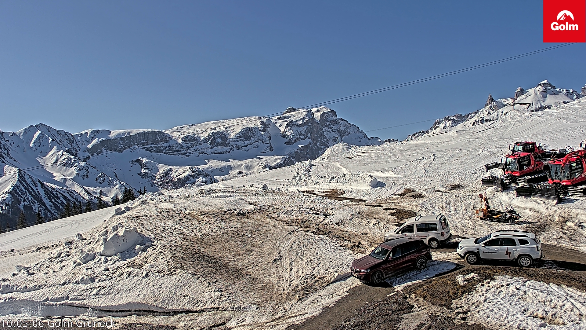 Blick vom Panoramarestaurant Grüneck an der Bergstation Golm Bergbahn III Panoramawebcam Golm